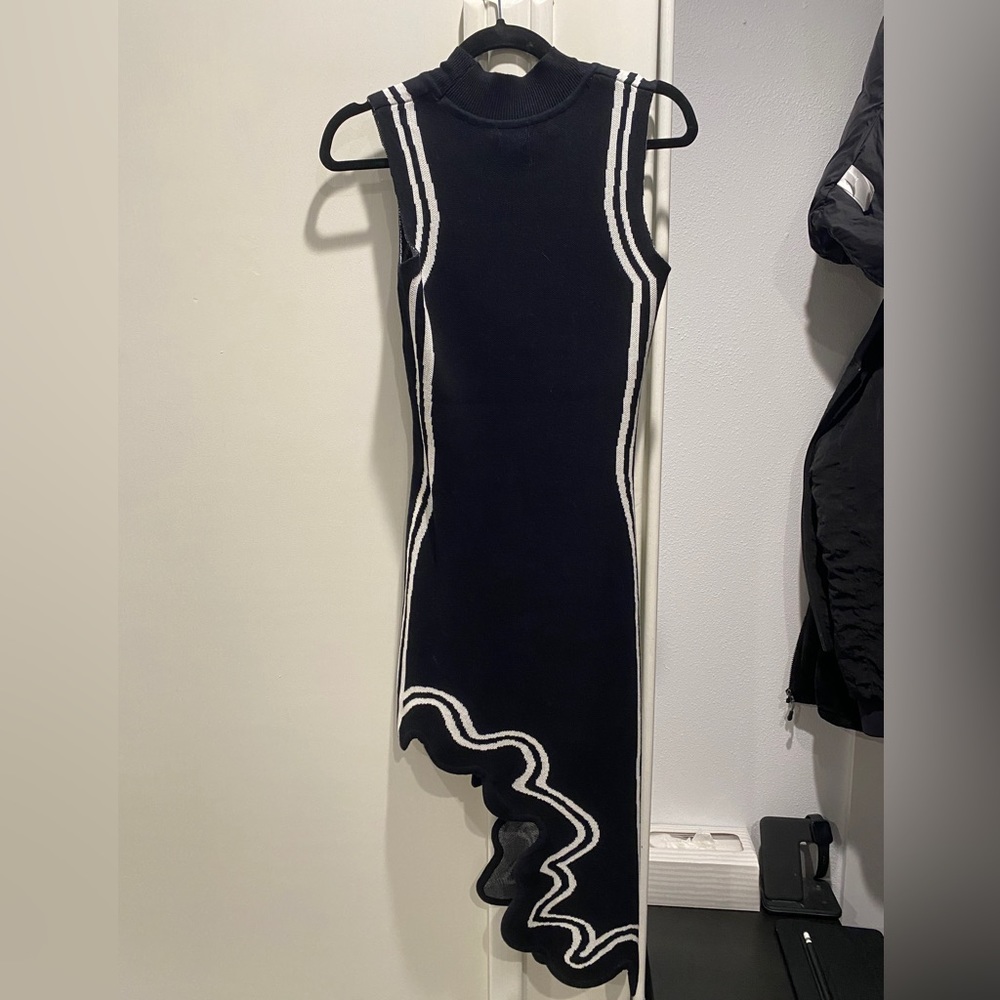 P5 inspired asymmetrical body con flattering dress